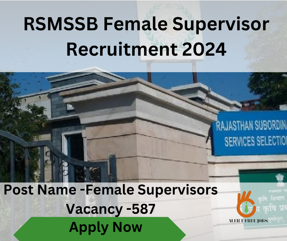 RSMSSB Female Supervisor Recruitment 2024